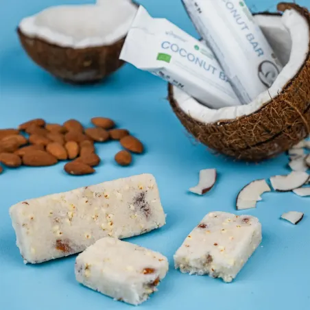 Vilgain Coconut Bar BIO RAW kokosová tyčinka s mandlemi obsah balení