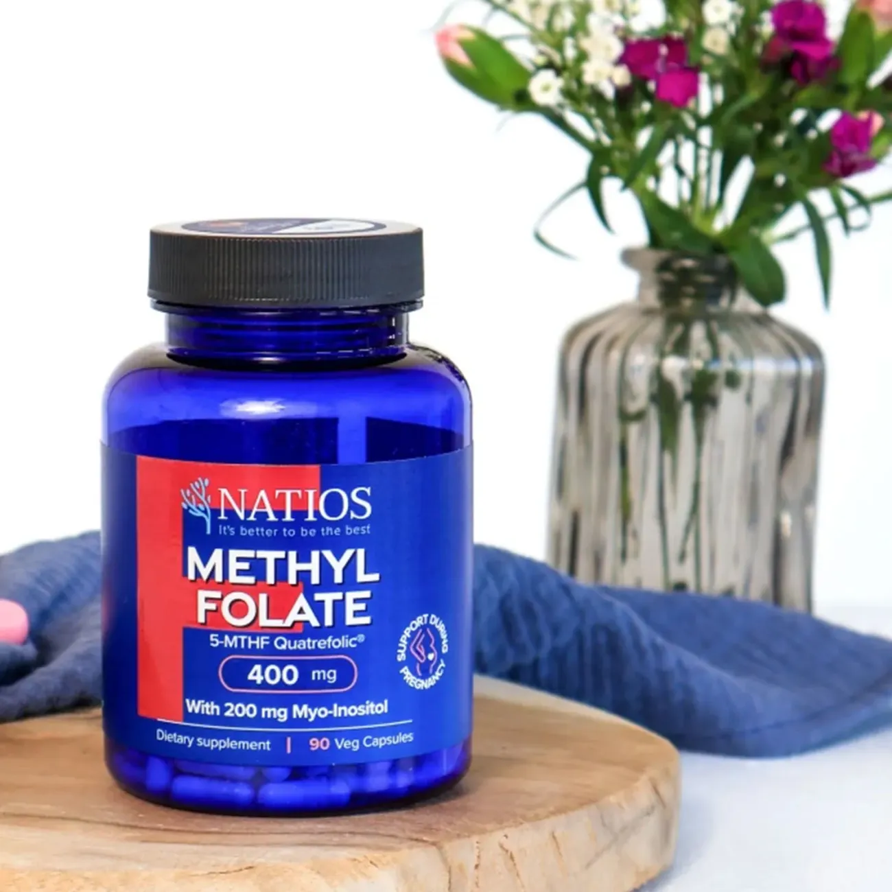 NATIOS Methyl Folate, Aktivní kyselina listová, 400 mcg, obal