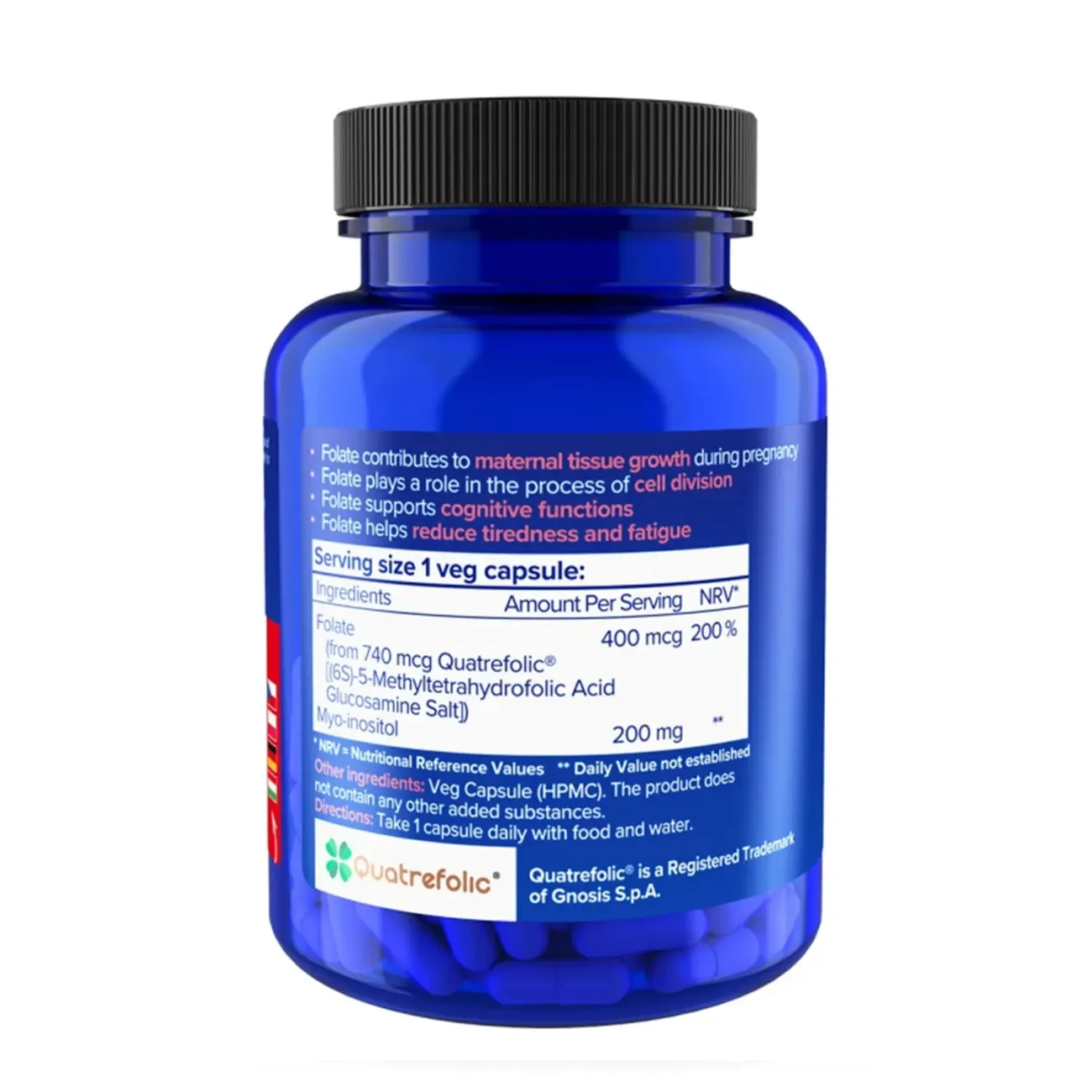 NATIOS Methyl Folate, Aktivní kyselina listová, 400 mcg složení