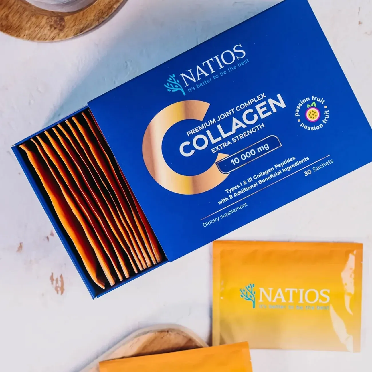 NATIOS Collagen Premium Joint Complex, Komplex na klouby, 10 000 mg, 30 sáčků sáčky