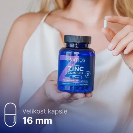 Zinc Chelated Complex, Zinek, selen a měď, 25 mg kapsle