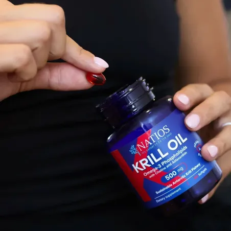 NATIOS Krill Oil, Olej z antarktického krilu s astaxantinem, velikost kapsle
