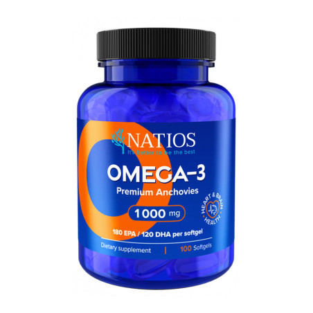 Omega-3 Premium Anchovies, 100 softgel kapslí