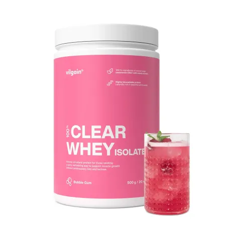 Clear Whey Isolate – se svěží ovocnou chutí, slazen stévií, s více než 84 % bílkovin Bubble Gum